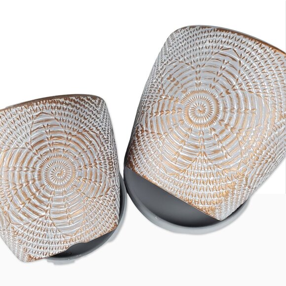 Set Of 2 Vintage Style Rustic Grey Terracotta Planting Pots - Picture 5 of 5